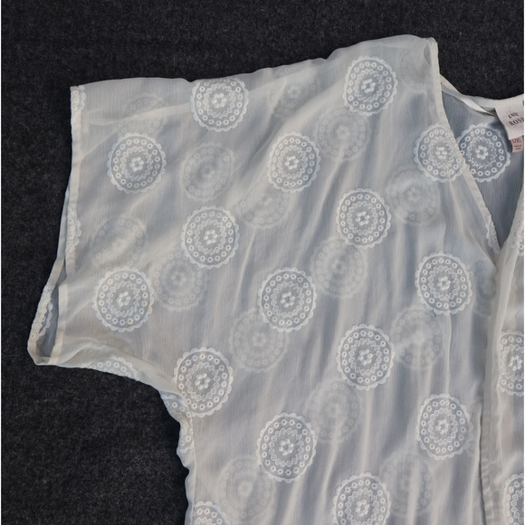 Knox Rose Women’s L/ XL Lace Kimono High-Low Ivory Angelcore Sheer Lagenlook EUC - Picture 12 of 16